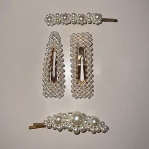 Pearl barrettes